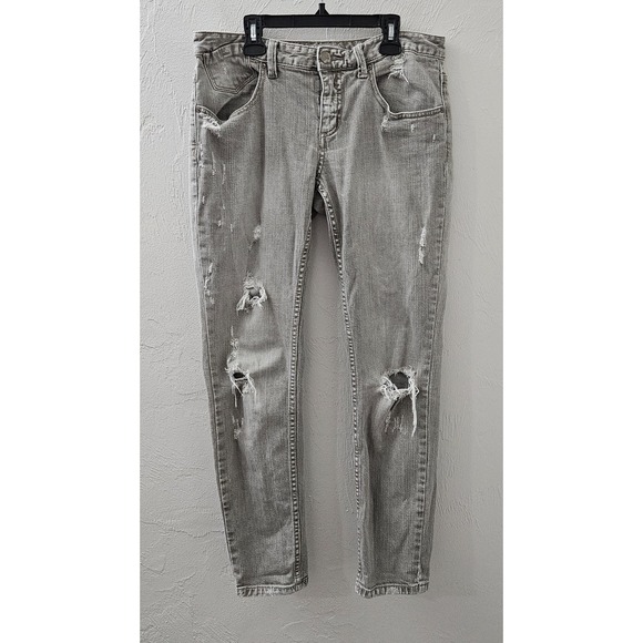 Free People Denim - Free People Size 28×29 Women's Gray Distressed Ripped Jeans